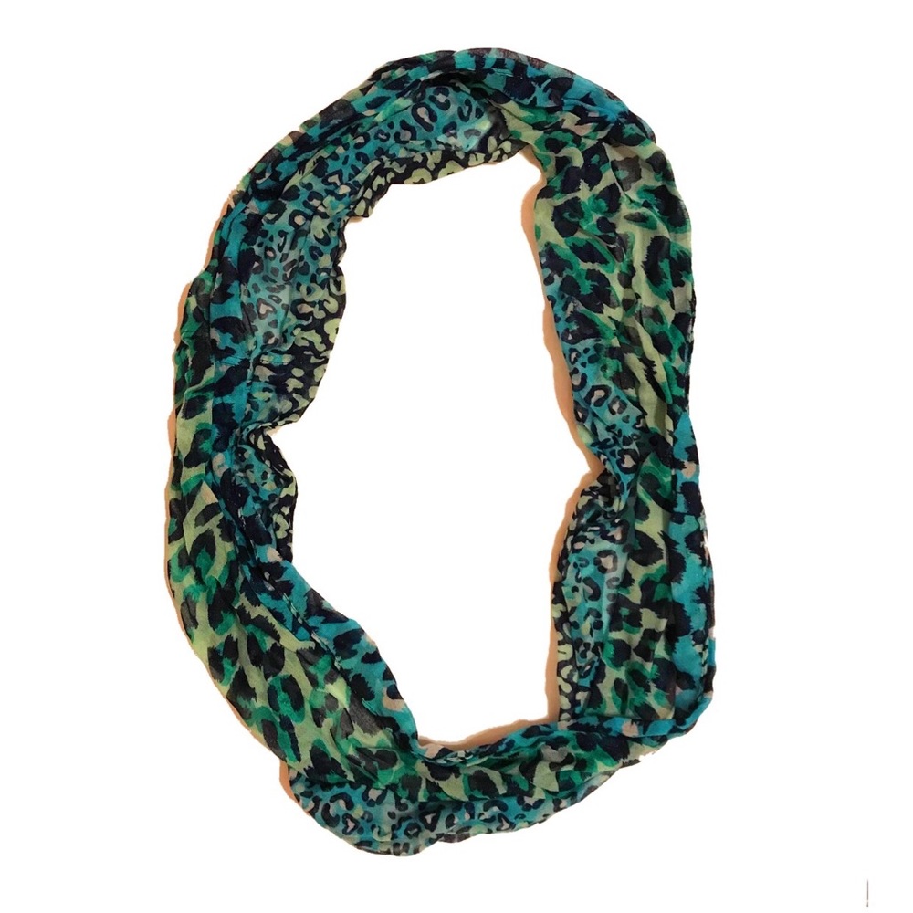 Justice Blue Sparkly Leopard Infinity Scarf